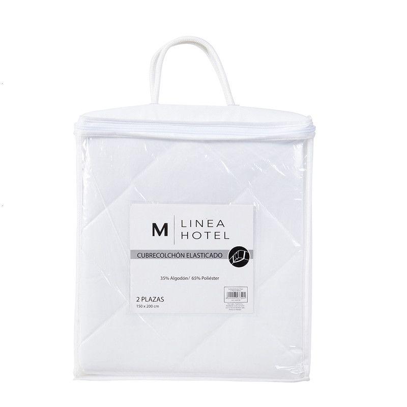 Cubrecolchon Elasticado Linea Hotel 2 P Blanco-0