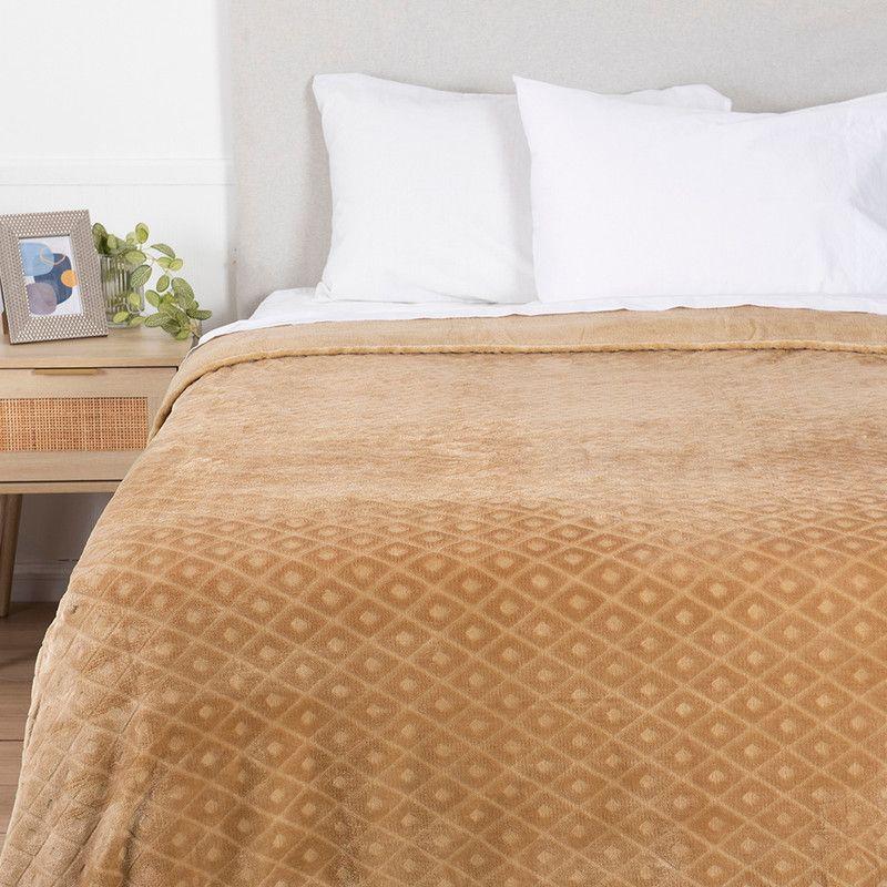 Frazada Coral Embossed King Beige-0