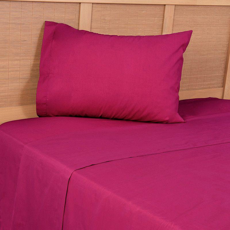Sábana 144 H Colores Lisos 1P Fucsia-2