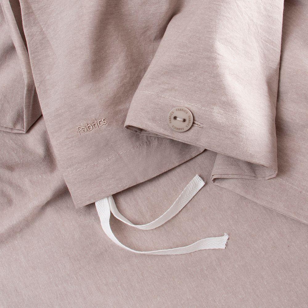 Cubreplumon alg. Chambray 1.5 pl beige Fabrics-1