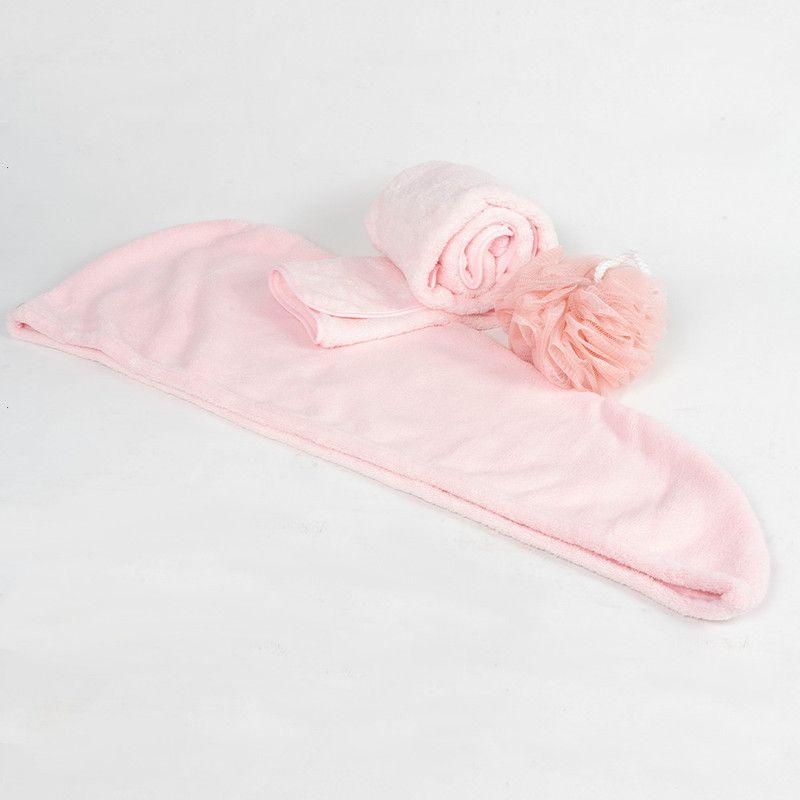 Set Regalable 2 toallas mas esponja Rosa-1