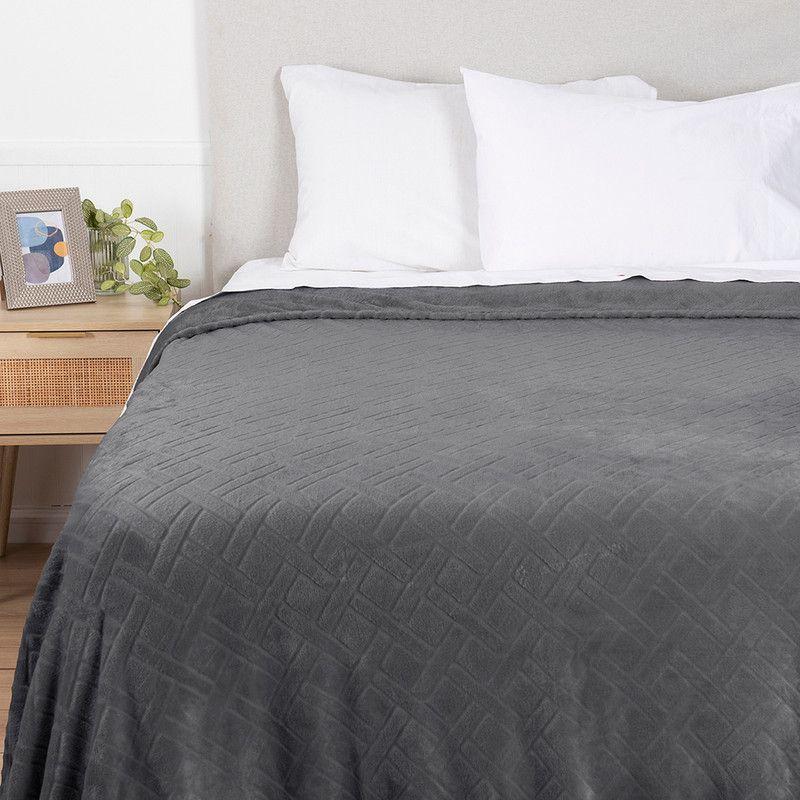 FrazadaFlannel Embossed King Gris-0