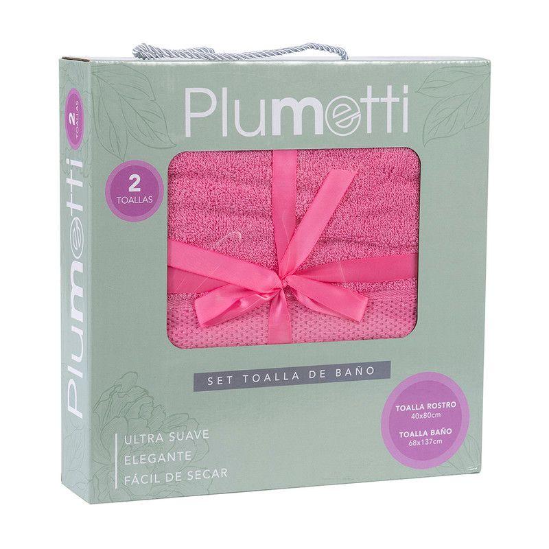 Set 2 toallas Colorix 400gsm Caja Fucsia-2