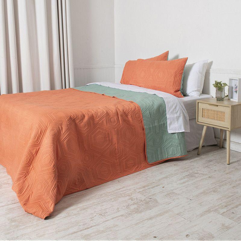 Quilt MF King   Naranjo-Verde-1