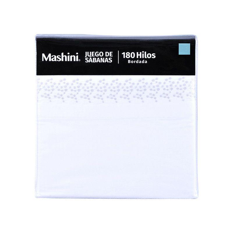 Sábana Bordada 180 Hilos King Puntos Plata-2