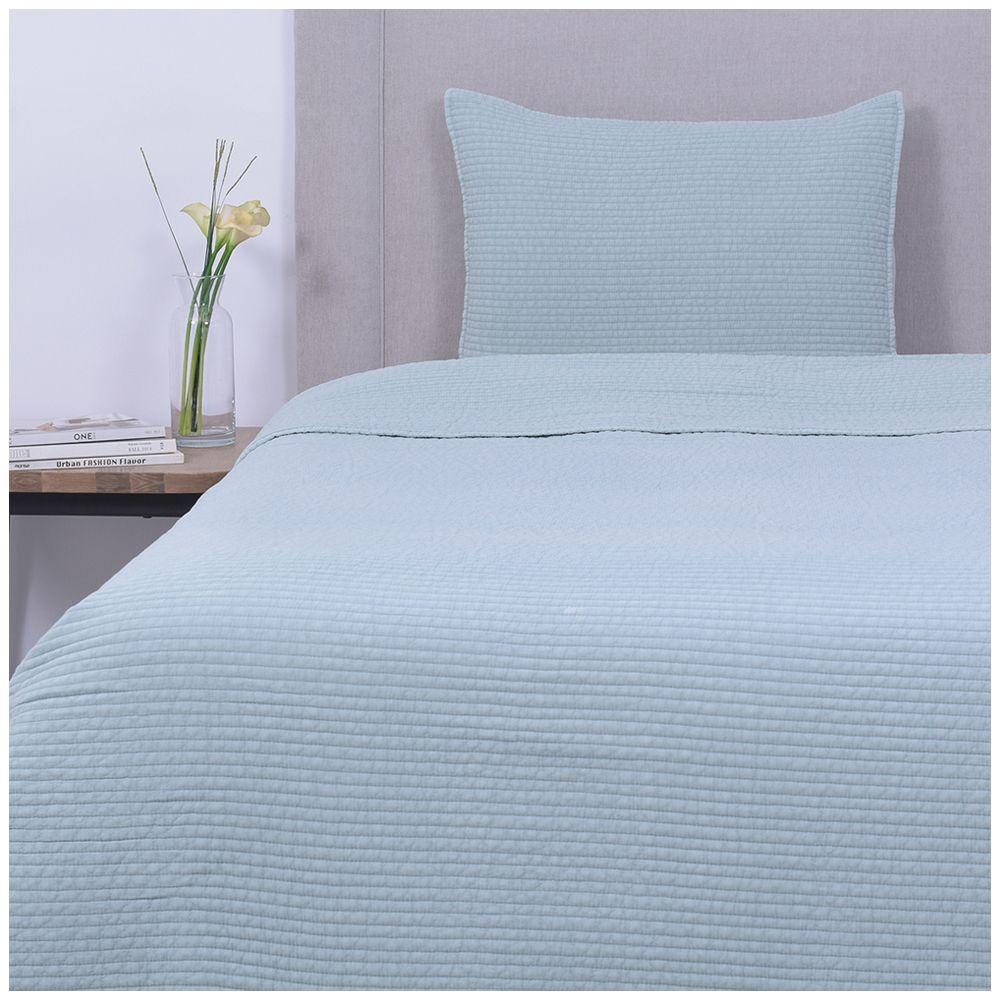 Quilt algodón stone washed Liso 1.5 P rayas turquesa Fabrics-0