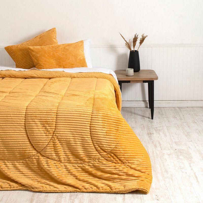 Plumon Corduroy Coral Sherpa Super King Amarillo-0