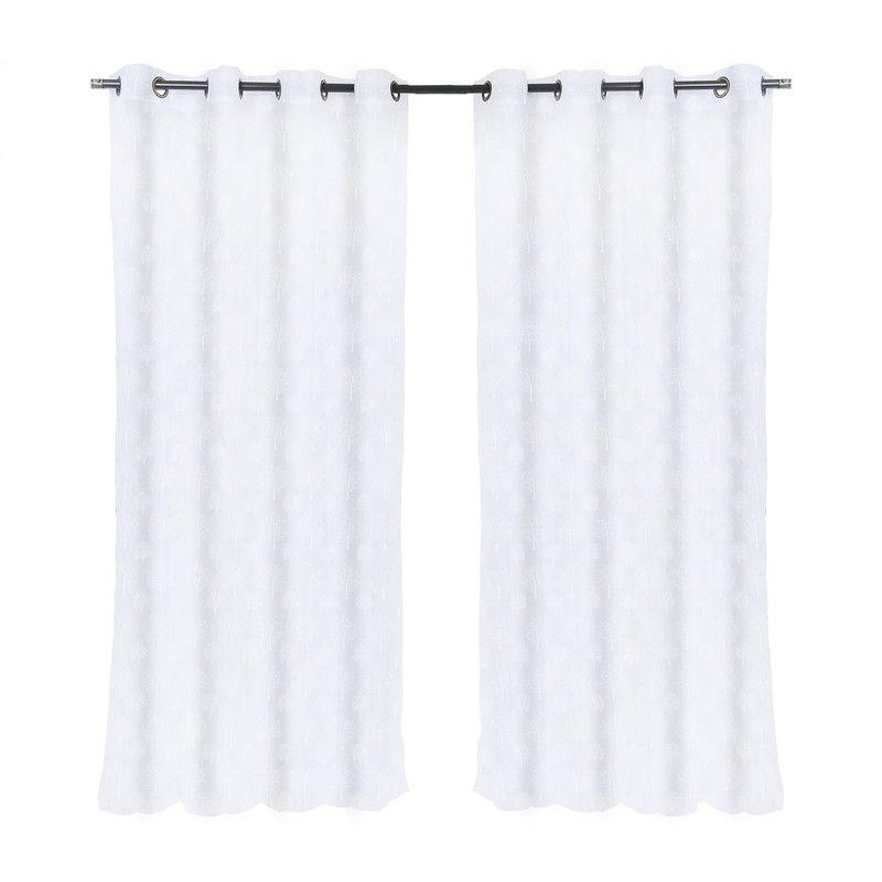 Cortina Velo Bordado Argolla 140x220 Arbol Blanco-0