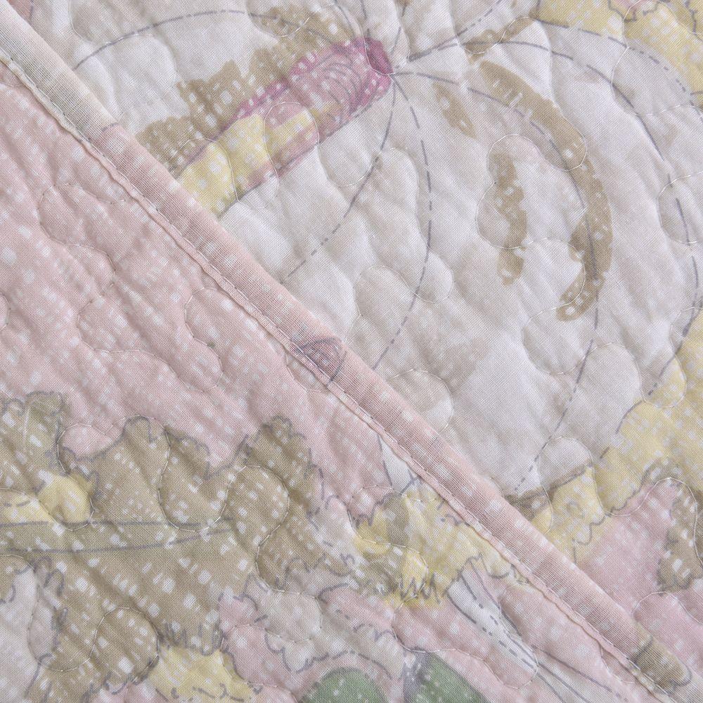 Cubrecama Quilt Est. S.King bouquet boho rosado Fabrics-1