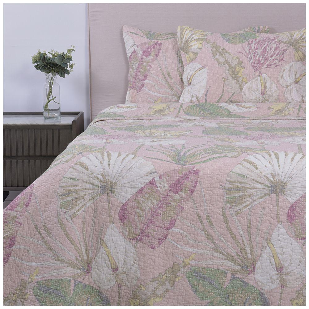Cubrecama Quilt Est. S.King bouquet boho rosado Fabrics-0