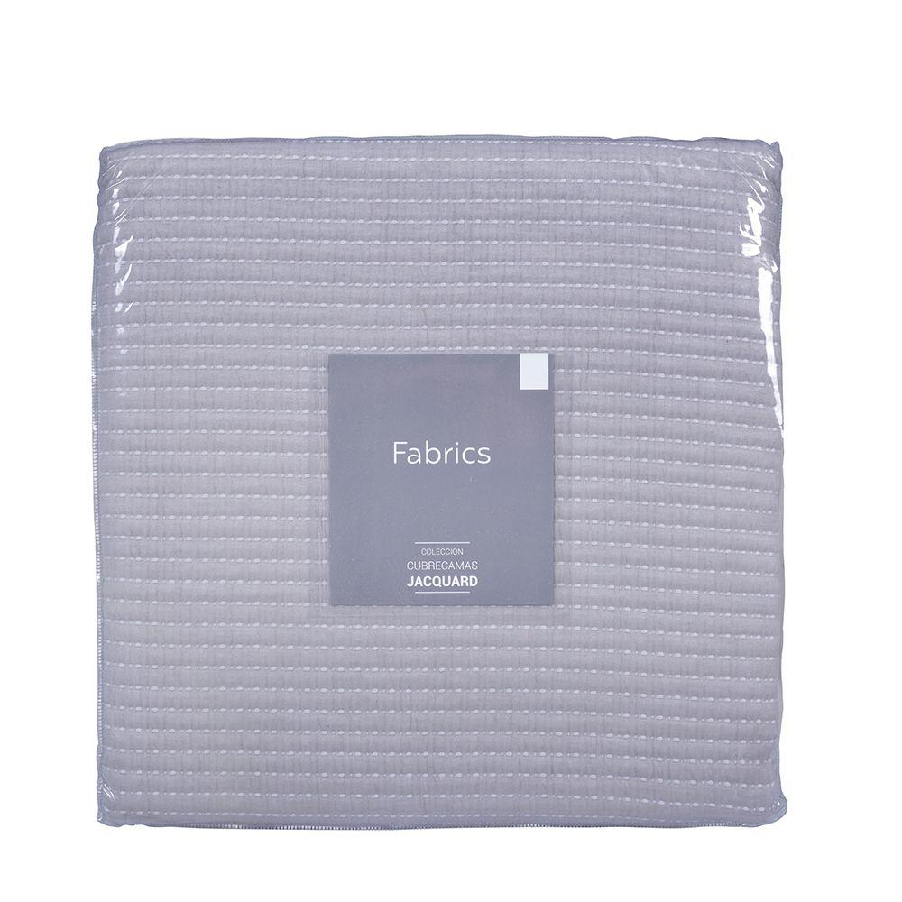 Cubrecama quilt jacquard 2P Stripes Gris Fabrics-2