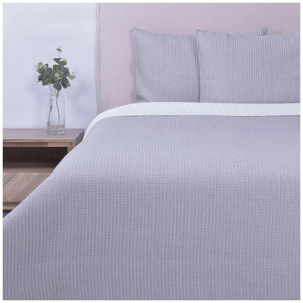 Cubrecama quilt jacquard 2P Stripes Gris Fabrics-0