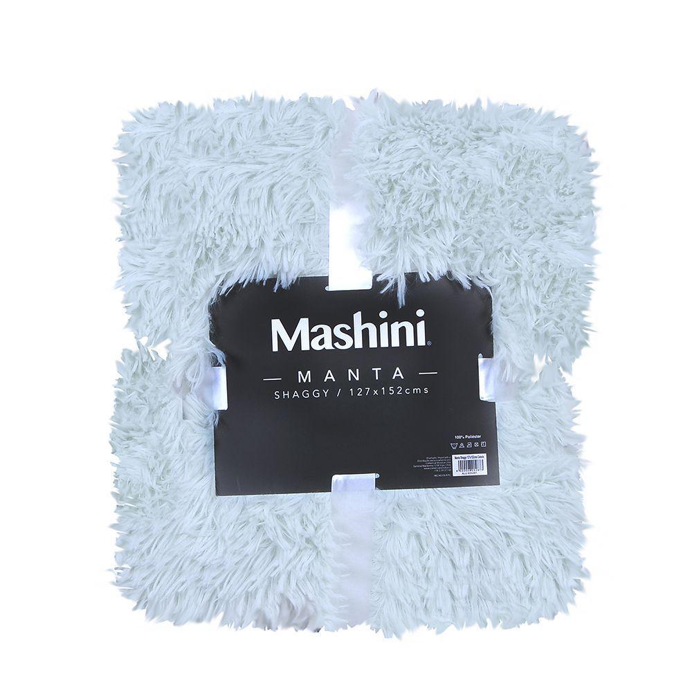 Manta Shaggy 127x152 Celeste-2