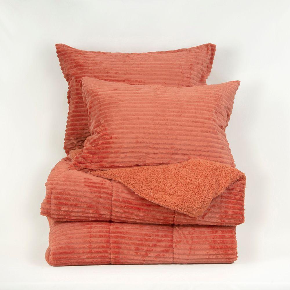 Plumon Corduroy Coral Sherpa 2 P Terracota-1