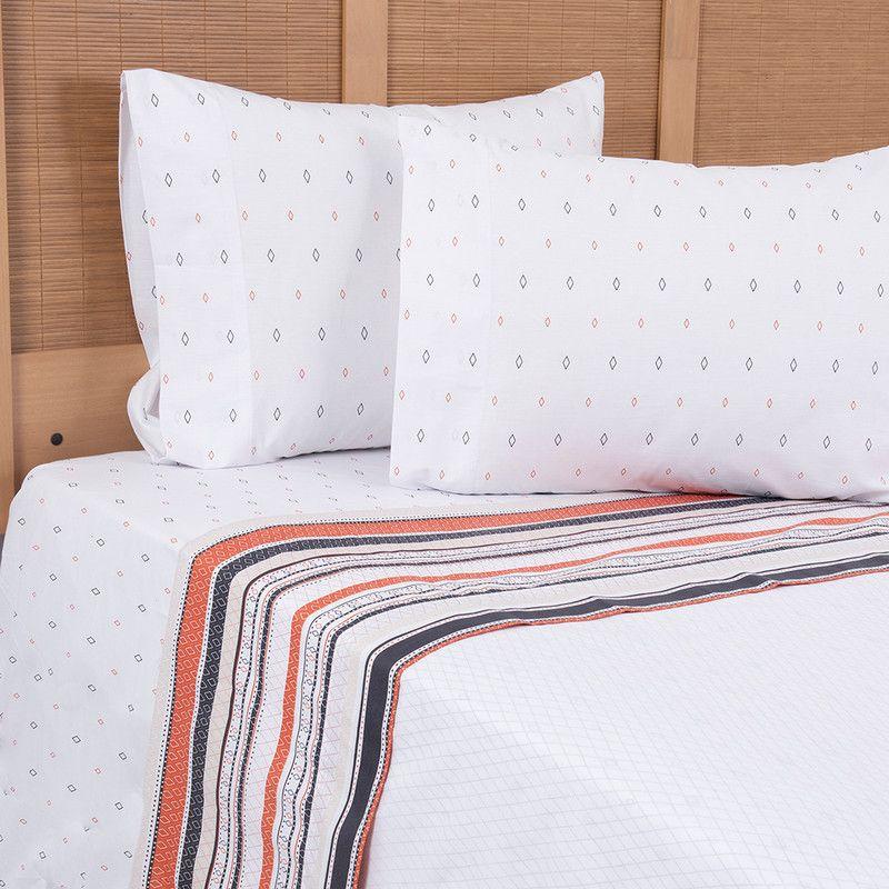 Sabana estampada  180 Hilos Super King Rombo-3