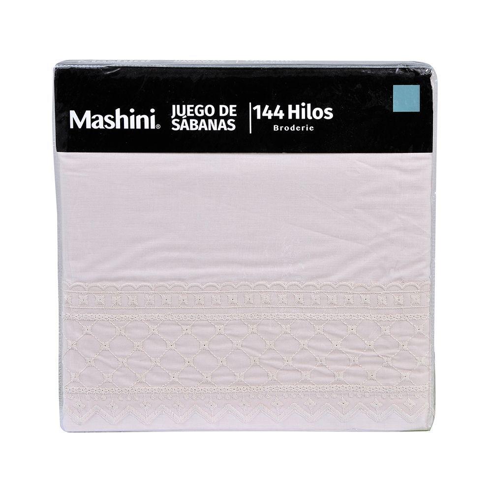 Sabana Broderie Bordada Bricks 1.5 P Rosado Angel-2