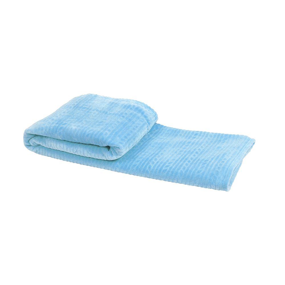 Manta Flannel Embossed 130x160 cms Celeste Mashini-0