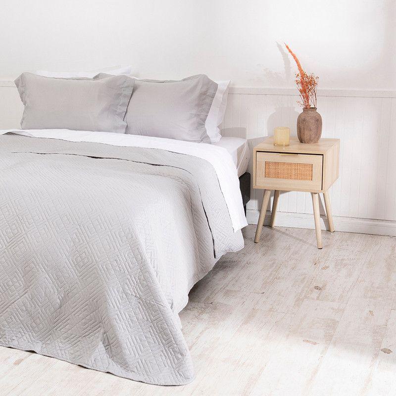 Quilt Cordoba lisa King Gris-2