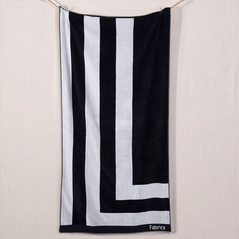 Toalla Playa Jacq Casas 90x180 Negro-0