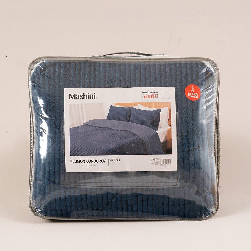 Plumon Cord. Coral Sherpa King Azul-3