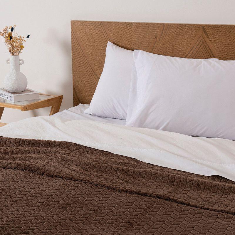 Frazada Jqd Flannel Nevada King Café-2