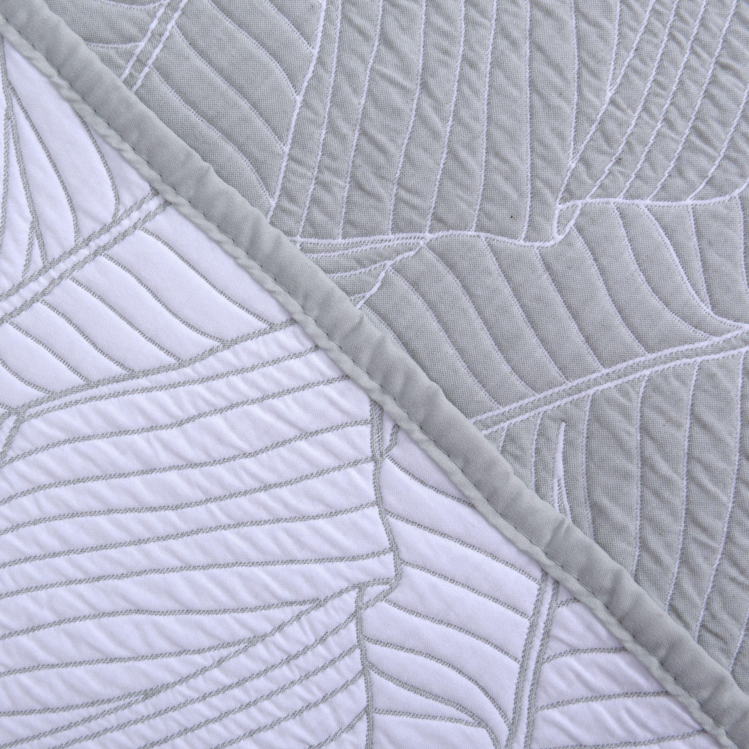 Quilt jacquard diseño 2 P hojas verde Fabrics-1