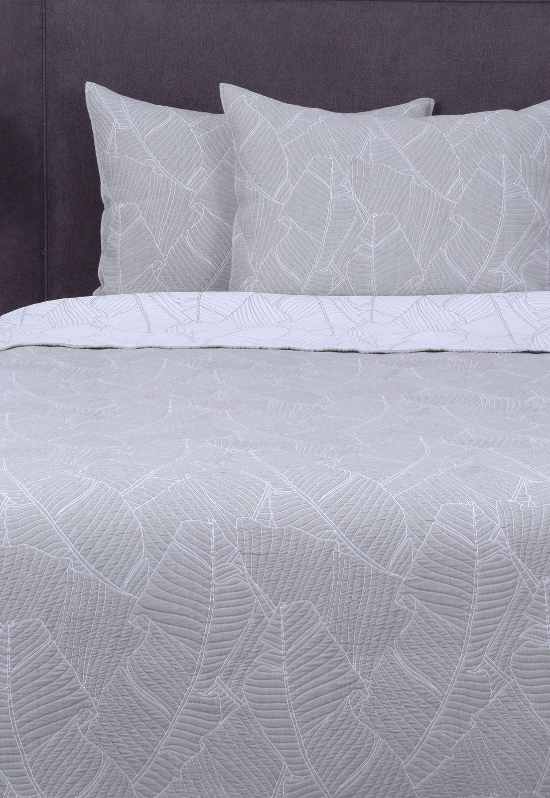 Quilt jacquard diseño 2 P hojas verde Fabrics-0