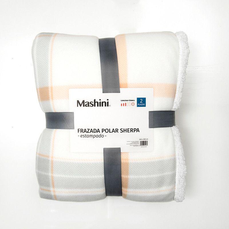 Frazada Polar-Sherpa Est. 2 P Tartan Gris-2