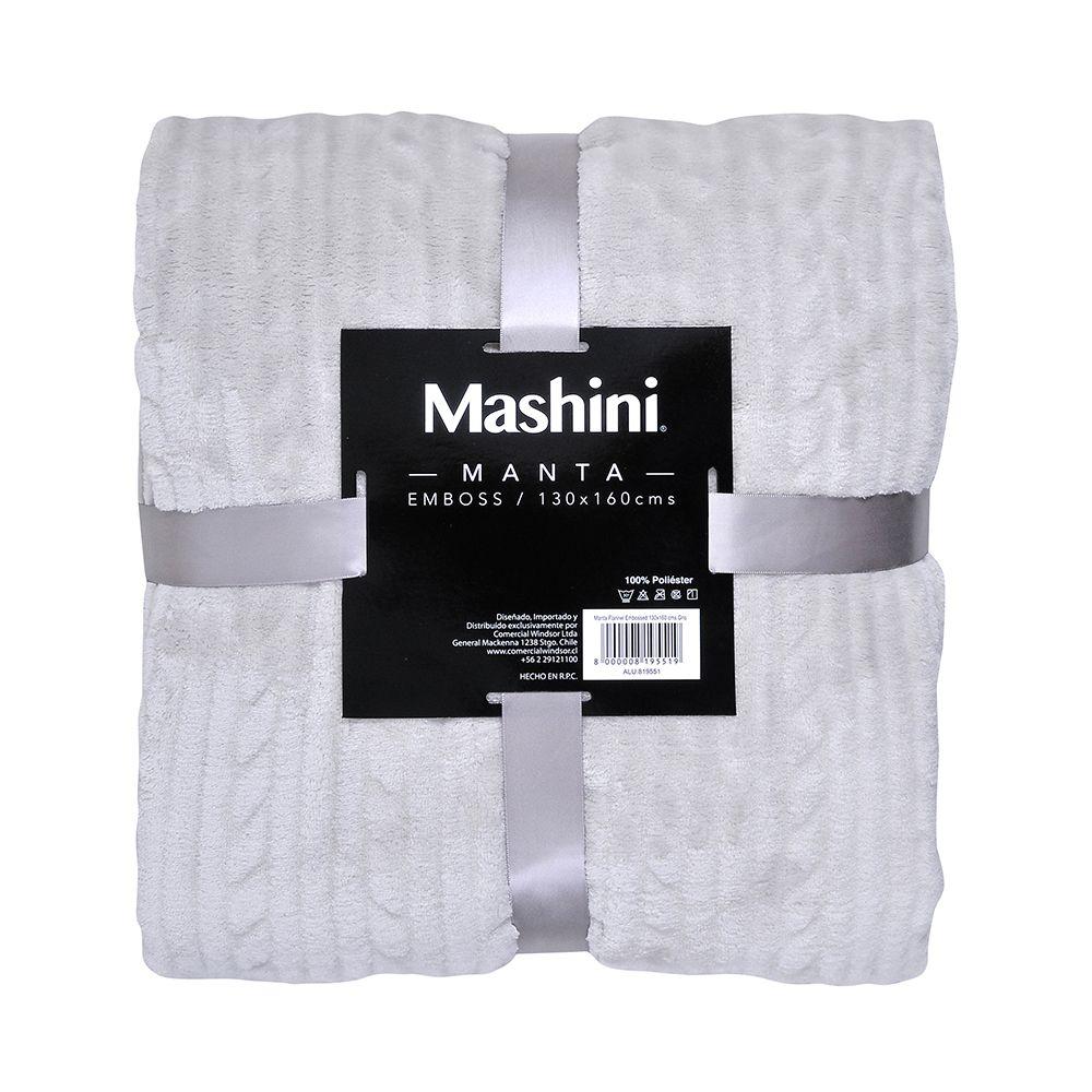 Manta Flannel Embossed 130x160 cms Gris Mashini-2