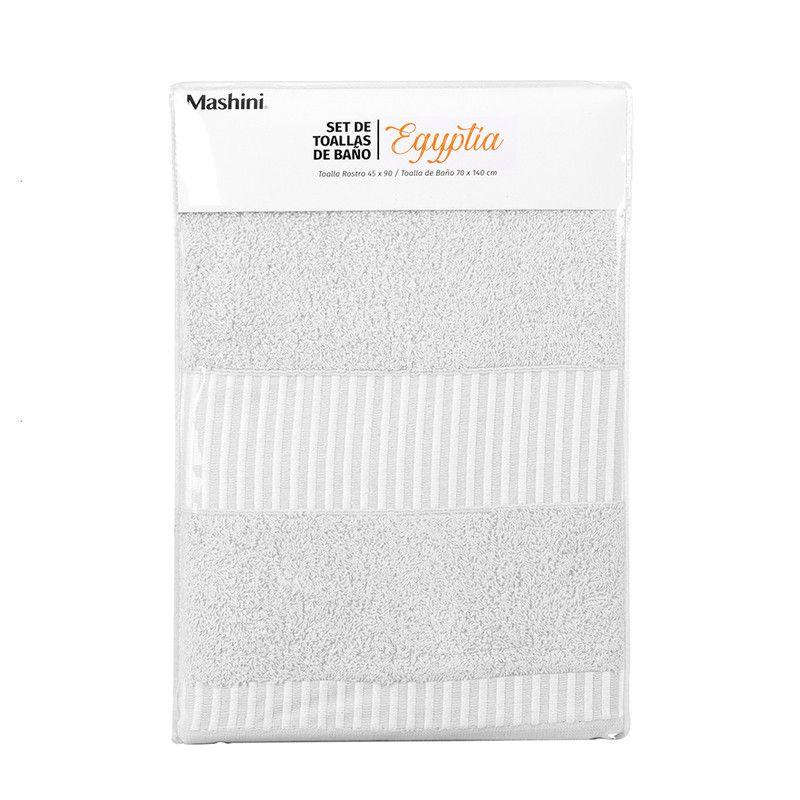 Set 2 Piezas Egyptia 460 grs 45x90/70x140 Gris-2
