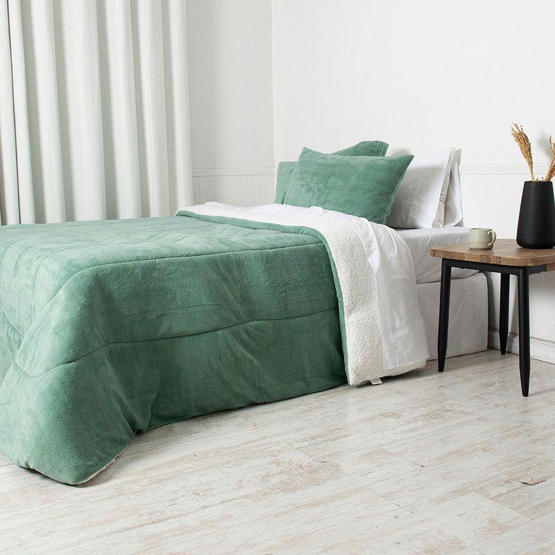 Plumon Coral Sherpa Super King Verde-1