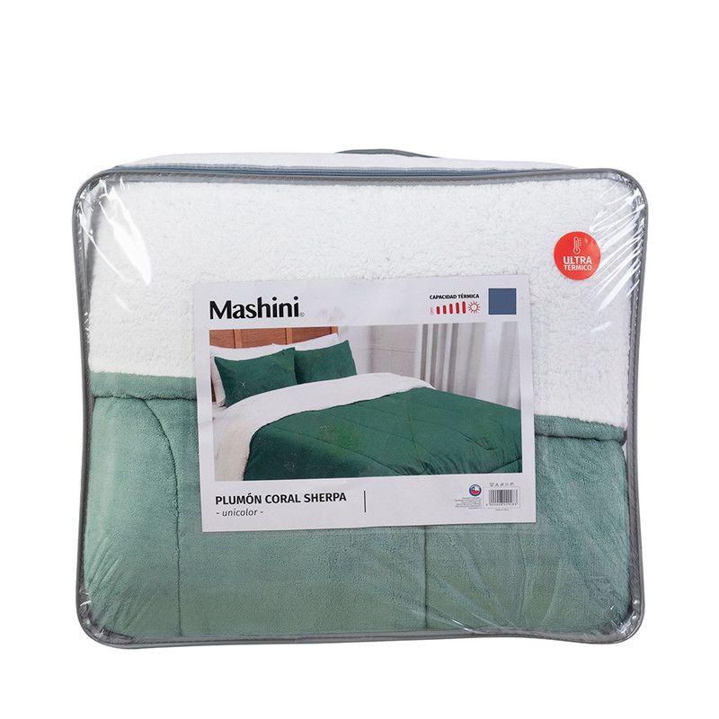 Plumon Coral Sherpa Super King Verde-2