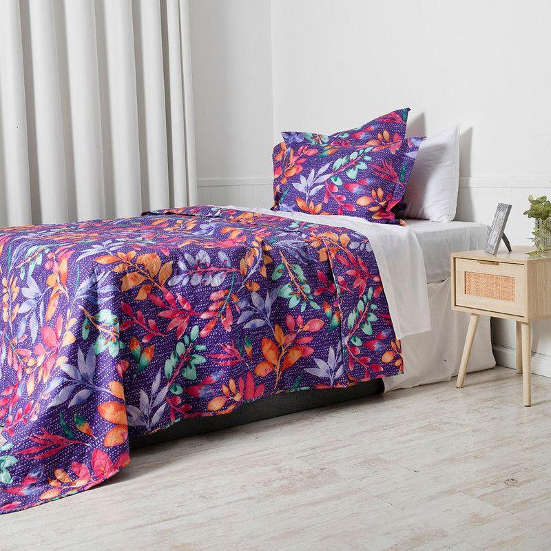 Quilt Cordoba Estampada  1.5 P Leaves-1