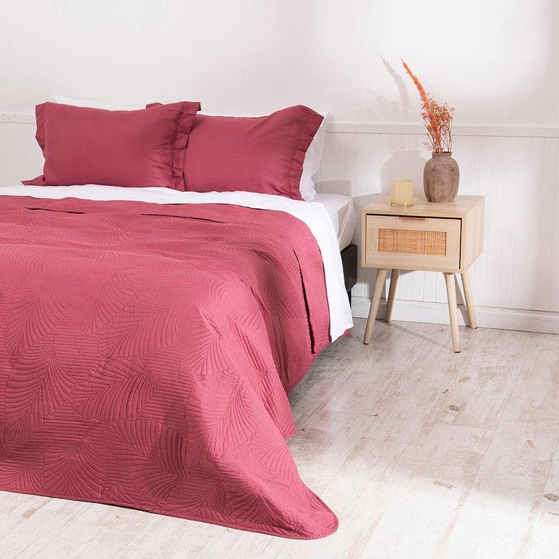 Quilt Cordoba lisa 2 P Burdeo-2