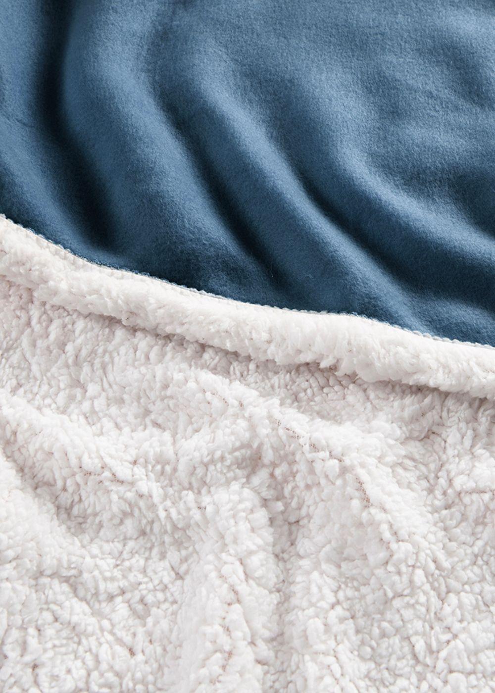 Manta Polar Sherpa 127x152 cms Azul-1