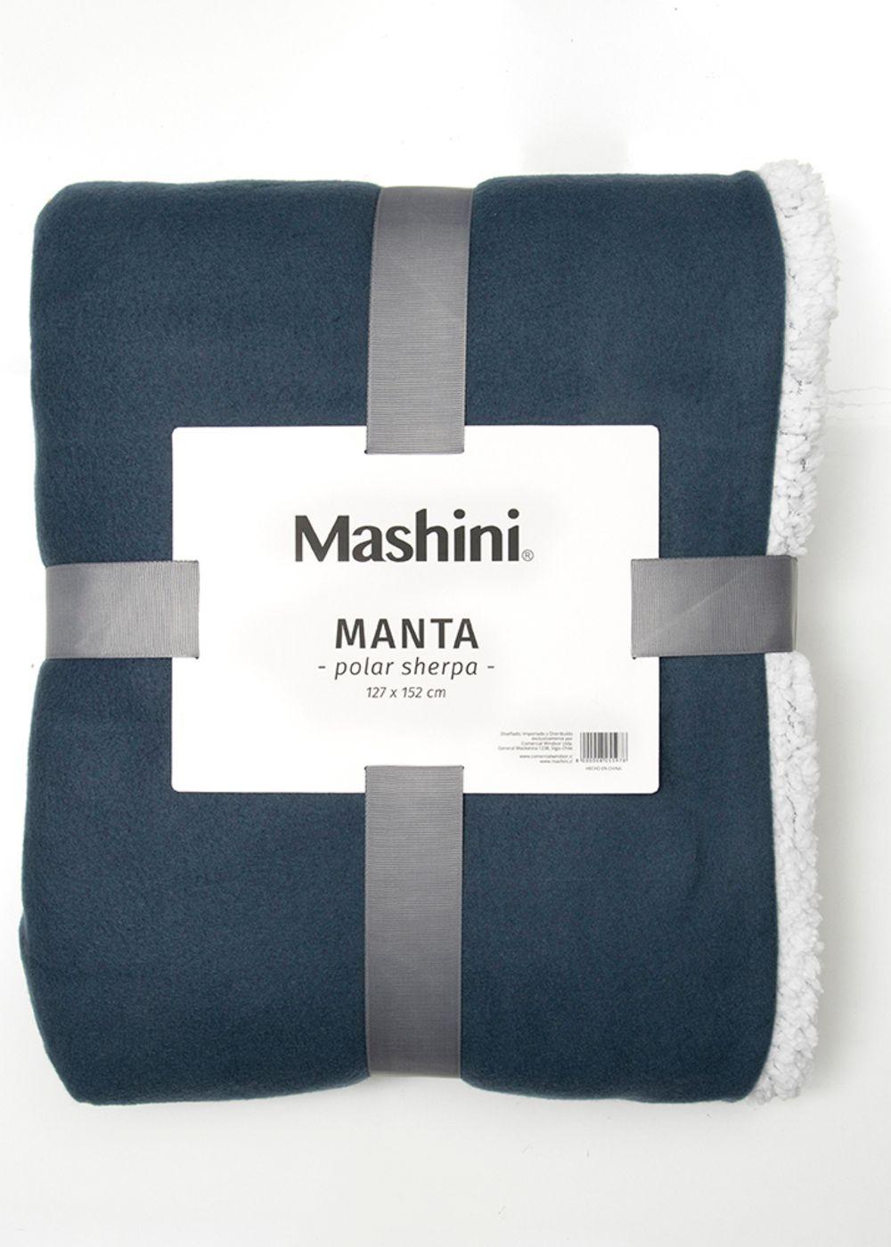 Manta Polar Sherpa 127x152 cms Azul-2
