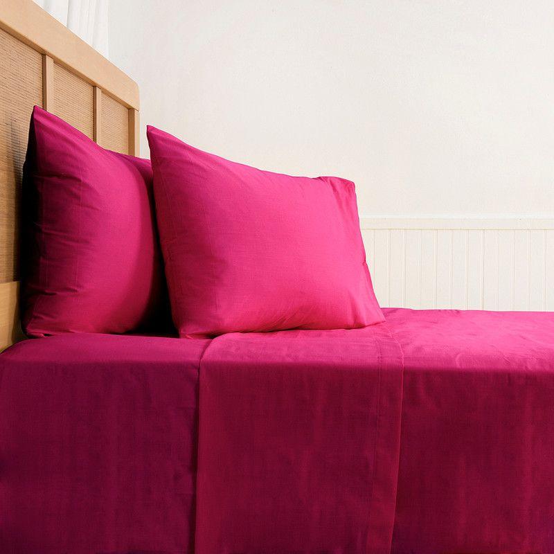 Sábana 144 H Colores Lisos King Fucsia-3