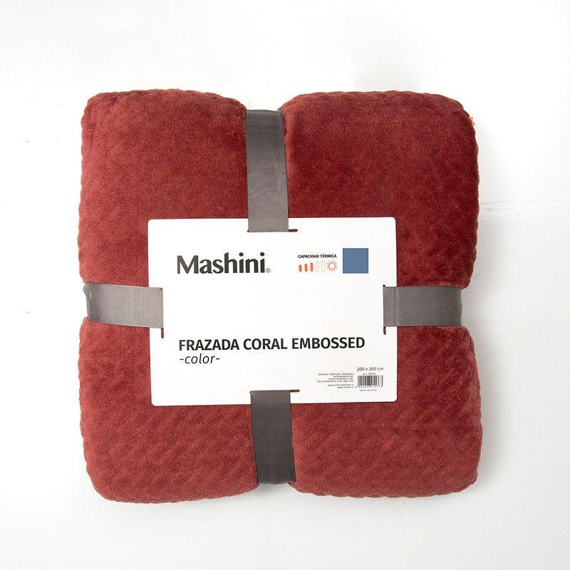 Frazada Coral Embossed 2 P Burdeo-2