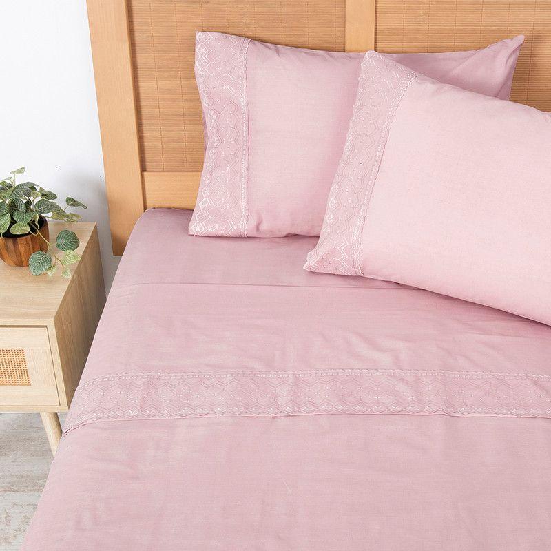 Sabana Broderie Geo 2 P Malva-0