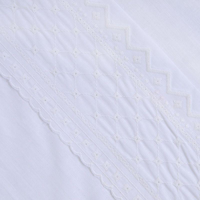 Sabana Broderie Bordada Bricks King Blanco-1
