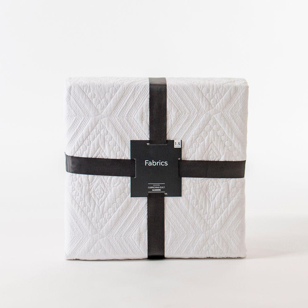 Cubrecama Quilt Diamante 1.5 Pl blanco Fabrics-2