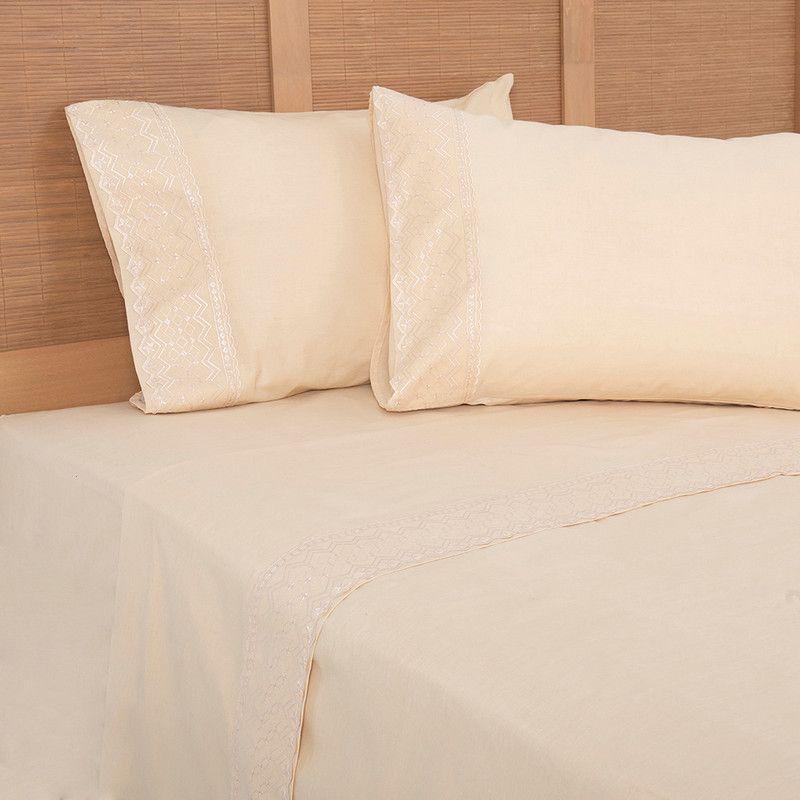 Sabana Broderie Geo King Nude-2
