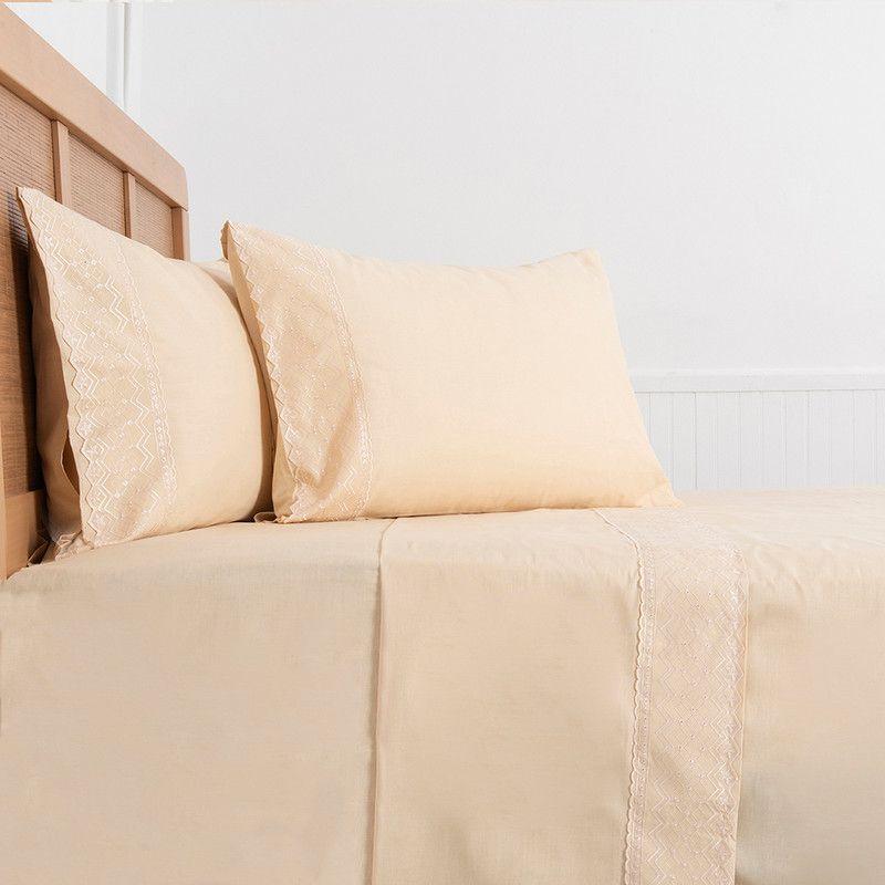 Sabana Broderie Geo King Nude-3