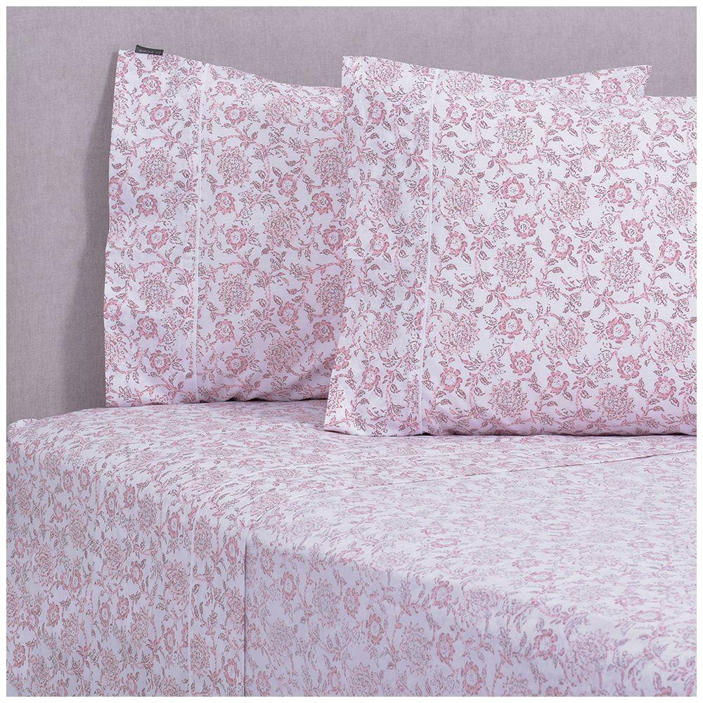 Sabana Estampada  180 h  King rosada flower boho-0