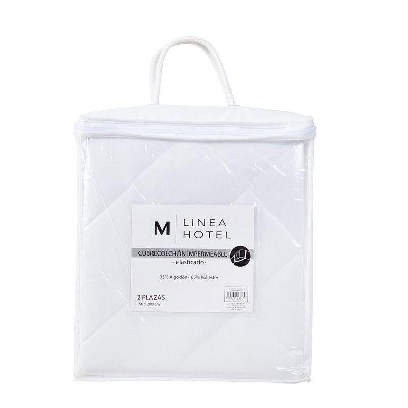 Cubrecolchon Impermeable Linea Hotel 2 P Blanco-0