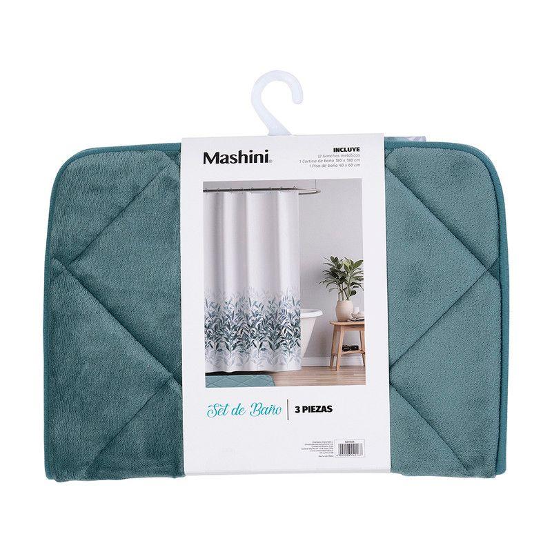 Set Cortina+Piso Baño 3 Pzas  Teresa-2