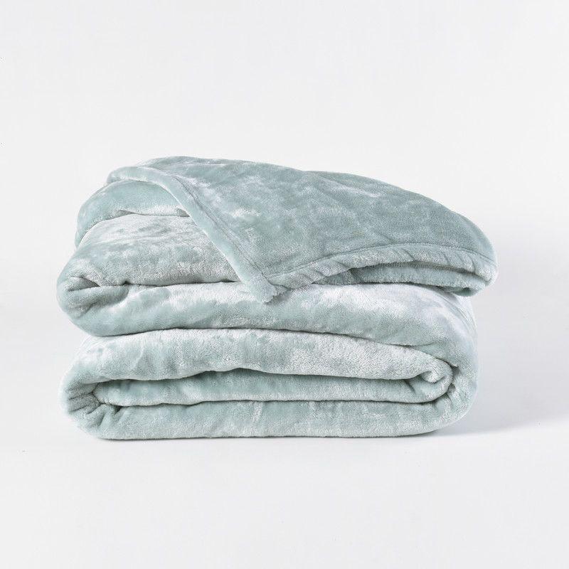 Frazada Flannel basica S.king turquesa-0