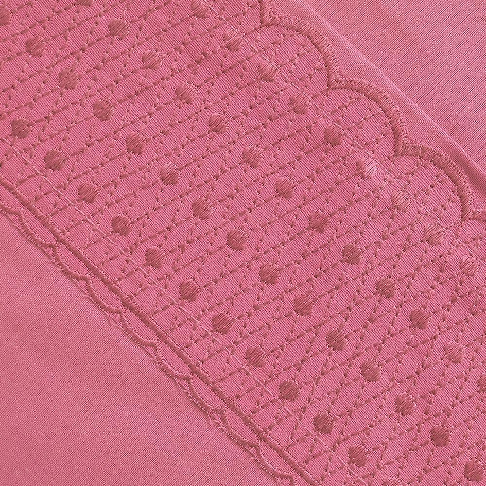 Sabana Lisa  Broderie Bordada 2 P Rombos Rosado-1