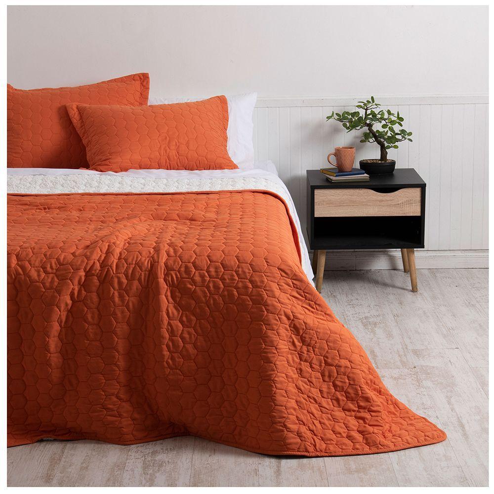 Quilt Sherpa 2 Plazas Naranja-0