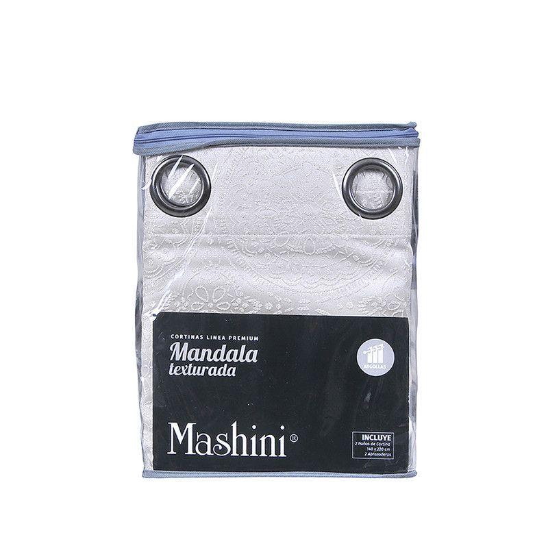 Set Cortinas Jqd Argo. 140x220 Mandala Text. Ivor-2